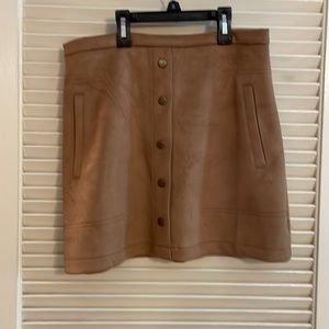 Faux suede mini skirt with button detail sz. M